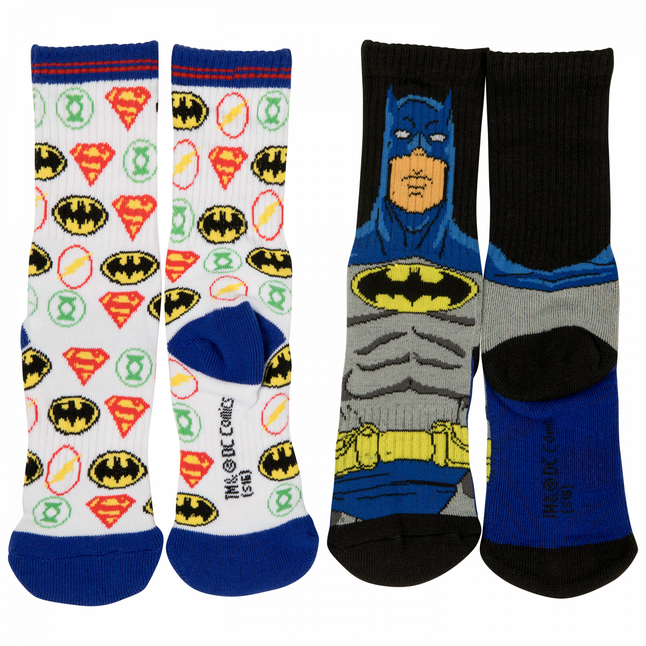 Batman and DC Heroes 2-Pair Pack of Athletic Kids Socks